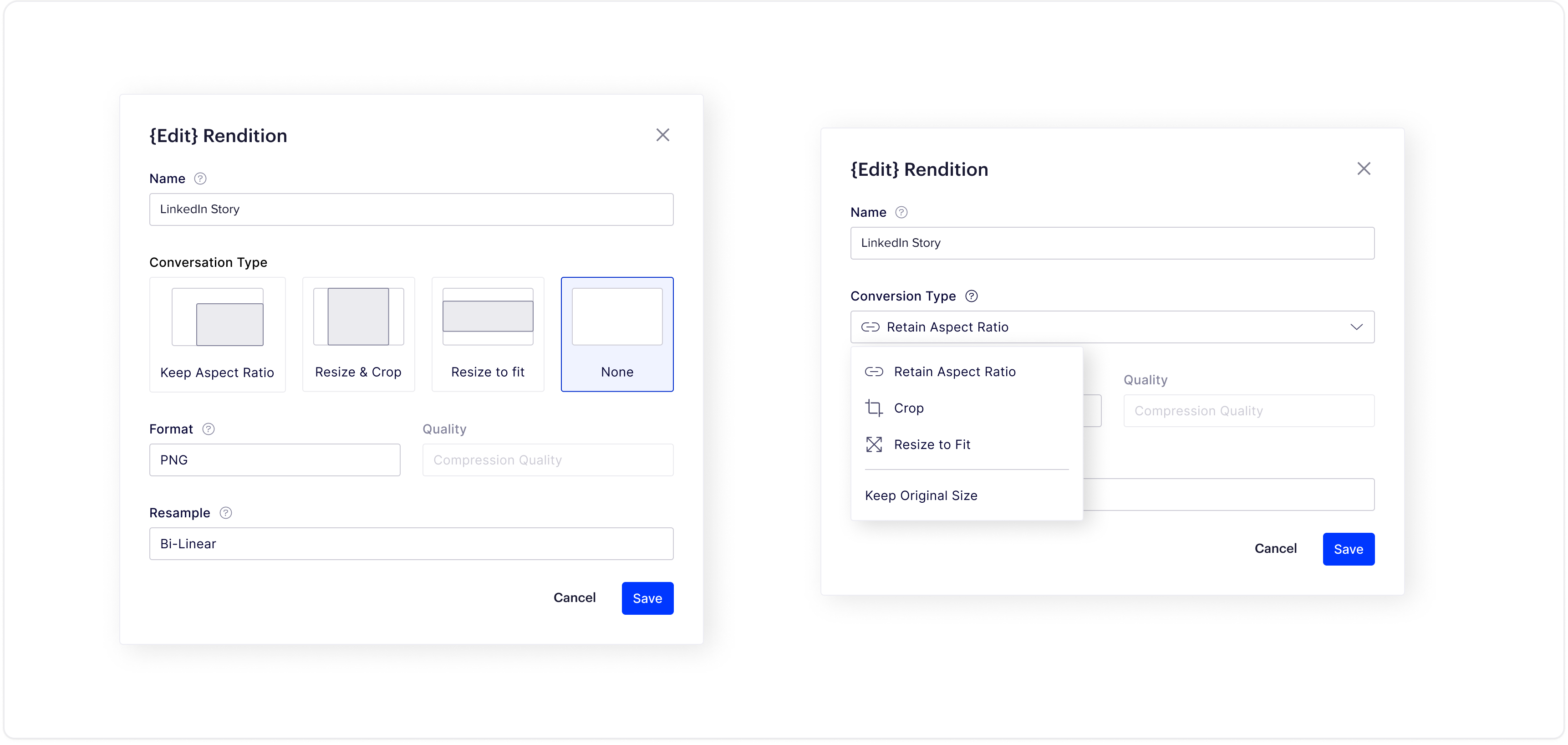 Showing two versions of design, content is same but structure is different